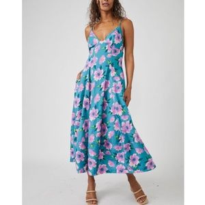 NWT free people finer things printed midi dress